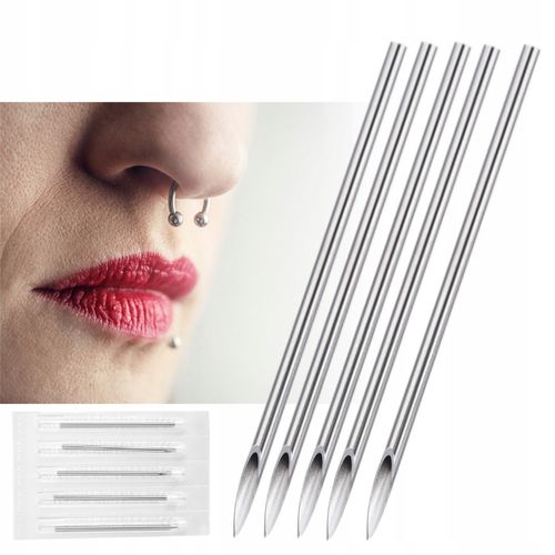 100X IGŁA DO PRZEKŁUWANIA PIERCING - 14G na Arena.pl