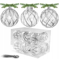 BOMBKI CHOINKOWE NIETŁUKĄCE OZDOBY ŚWIĄTECZNE CEKINY 12 szt 8 cm