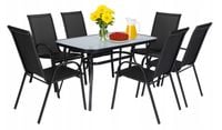Zestaw mebli ogrodowych stół szklany T25 120x80+ 6 krzeseł PATIO