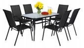 Zestaw mebli ogrodowych stół szklany T25 120x80+ 6 krzeseł PATIO