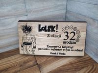 Drewniana deska kartka urodziny grawer Dragon Ball