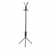 WIESZAK NA KURTKI PŁASZCZE DO PRZEDPOKOJU METALOWY CZARNY 48 x 170 cm