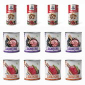 MOKRA KARMA DLA PSA TUF TUF 8x800G, 4x1250G WOŁOWINA+JAGNIĘCINA+DZICZYZNA