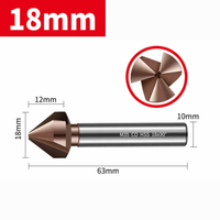 Pogłębiacz stożkowy 3-ostrzowy Fi4.5-fi60 Rozmiar: Ø18 x 10 x 90° x 63L