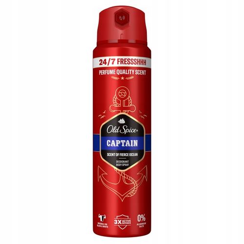 Old Spice Captain Dezodorant męski w sprayu, 6 x 150ml, 24h świeżości na Arena.pl