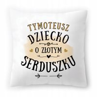 Poduszka Biała 40X40 Cm Dla Tymoteusza Dziecka Z Nadrukiem Ze Zdjęciem