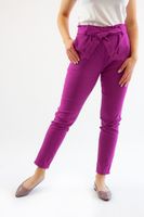 Eleganckie spodnie z kokardą Amelia Amarantowe UNI MAŁY