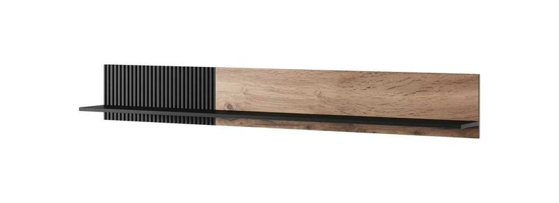 Półka 180cm Adre dąb wotan/ czarny zdjęcie 1