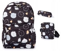 Tornister Plecak szkolny Dla Dziewczynki ZESTAW 3szt Duży w Misie we wzory