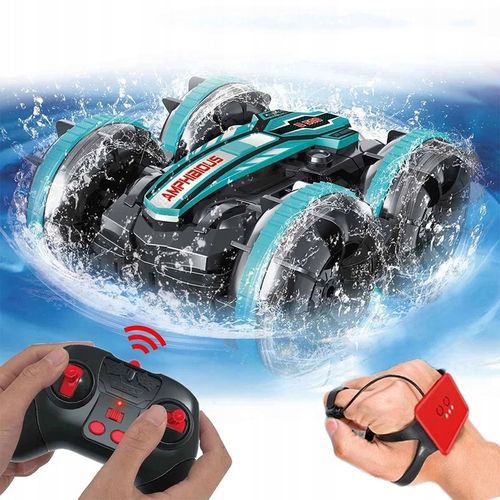 SAMOCHÓD ZDALNIE STEROWANY RC GESTAMI AMFIBIA 2 PILOTY 4x4 360° PŁYWAJĄCY na Arena.pl
