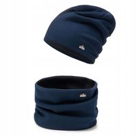 Komplet męski na POLARZE czapka + komin Granatowy