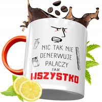 Kubek Pomarańczowy Dla Palacza Prezent Z Nadrukiem Ze Zdjęciem