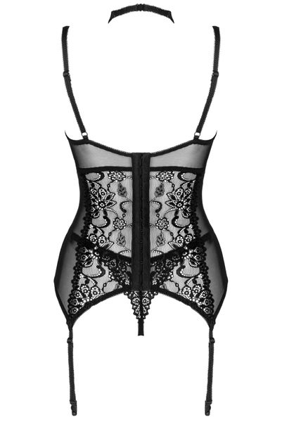 GORSET DO POŃCZOCH CZARNY KORONKOWY STRINGI S/M zdjęcie 9