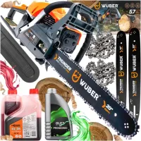 PIŁA SPALINOWA PILARKA DO DREWNA ŁAŃCUCHOWA 5,7KM +2 PROWAD +OLEJ +2x