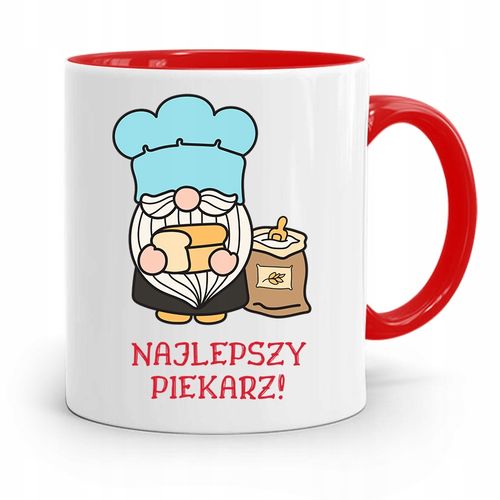 Kubek Czerwony Dla Piekarza Najlepszy Piekarz Z Nadrukiem Ze Zdjęciem na Arena.pl