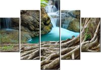 70 100CM OBRAZ 5 ELEM NAD WODOSPADEM DRUK PŁÓTNO