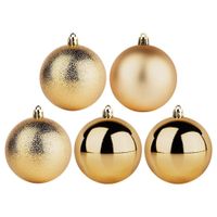 5x Bombki Choinkowe Świąteczne Nietłukące Złote Zestaw Bombek na Choinkę