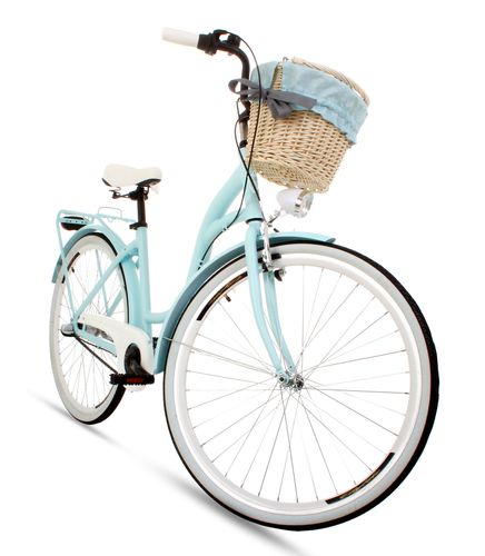 Damski rower miejski Goetze Style ALU 28 3b + kosz / Błękit na Arena.pl