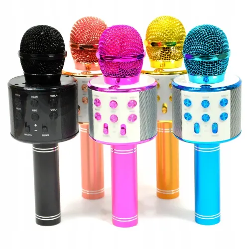 Mikrofon Bezprzewodowy Karaoke Ws-858 Różowy na Arena.pl