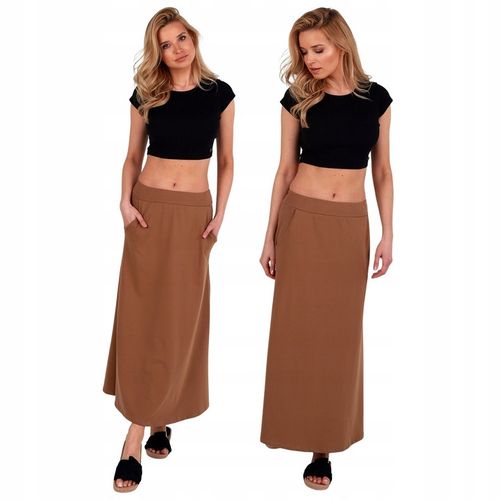 MAXI DŁUGA SPÓDNICA Z KIESZENIAMI prosta - KOLORY na Arena.pl