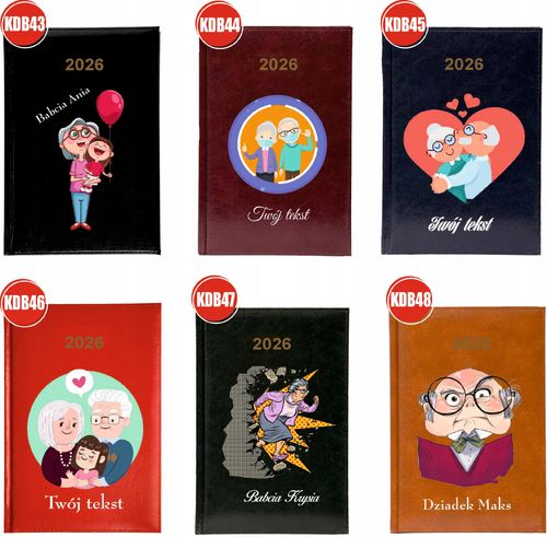 Kalendarz A5 2026 tygodniowy KSIĄŻKOWY DLA DZIADKA personalizowany na Arena.pl