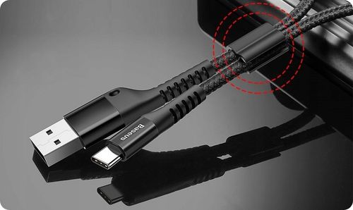 BASEUS MOCNY KABEL SPIRALNY SPRĘŻYNKA USB USB-C TYP-C PRZEWÓD OPLOT 2A 1M na Arena.pl