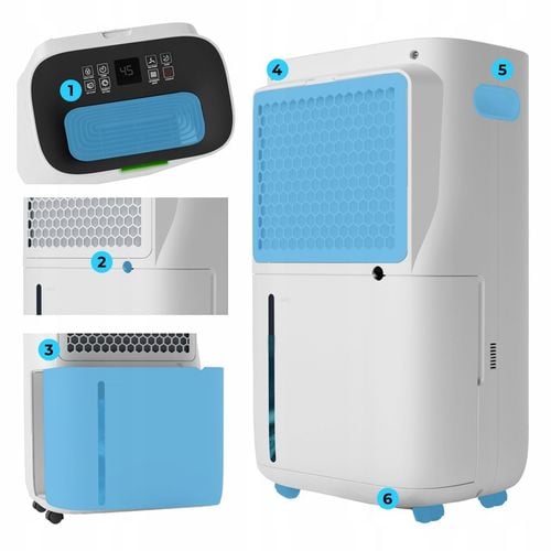 Osuszacz powietrza 20l oczyszczacz 2w1 Silent UV ION WiFi HEPA do 50m² na Arena.pl