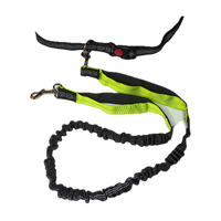 Smycz do biegania z amortyzatorem i pasem biodrowym, neonowa, 1,2m - 1,8m