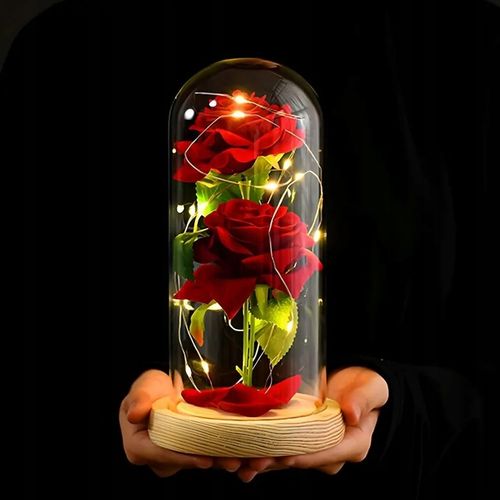 WIECZNA RÓŻA W SZKLE PREZENT NA DZIEŃ KOBIET WALENTYNKI URODZINY DLA na Arena.pl