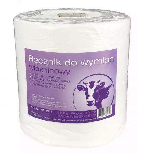 Włókninowy ręcznik do wymion, niepylący, 60 g/m2, 1800 g, 26 x 25 cm, na Arena.pl
