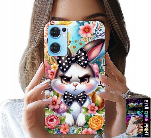 ETUI DO OPPO RENO7 5G - KRÓLIK WIELKANOCNY, ZAJĄC, JAJKA + SZKŁO na Arena.pl