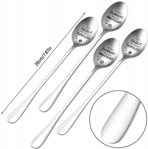 Łyżeczka Łyżeczki Do Kawy Latte Lodów Deserów Deserowe Długa Zestaw 4 Szt. na Arena.pl