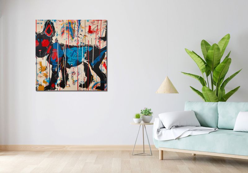 Obraz 90x90cm Miejski Pies zdjęcie 2