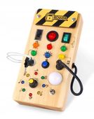 DREWNIANA TABLICA MANIPULACYJNA SENSORYCZNA WŁĄCZNIK ŚWIATŁA MONTESSORI LED