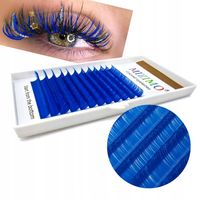 Rzęsy Kolorowe 8-13mm, curl D, 12 pasków, NIEBIESKIE GRANATOWE