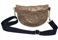 Laura Biaggi - torebka nerka saszetka listonoszka beżowo-złota JP72