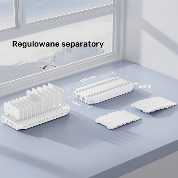 Unitek Stacja ładująca 10xUSB 2.4A 60W biała zdjęcie 13