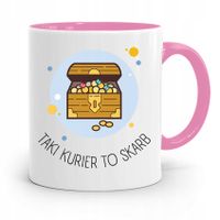 Kubek Różowy Dla Kuriera To Skarb Prezent Z Nadrukiem Ze Zdjęciem