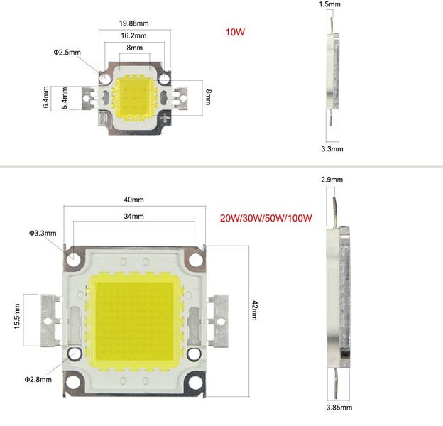 Dioda led moduł COB 100w ciepła lub zimna do halogena. zdjęcie 3