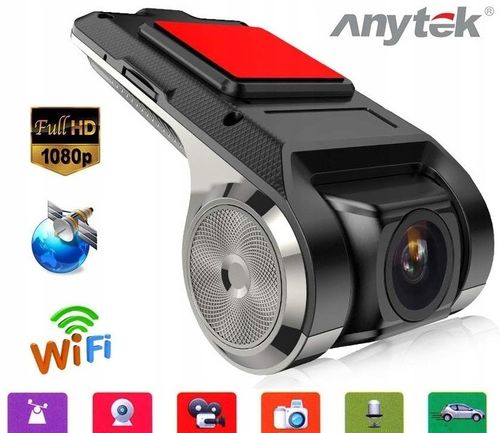 WIDEO REJESTRATOR JAZDY KAMERA SAMOCHODOWA ANDROID ANYTEK DVR HD 1080P ADAS na Arena.pl