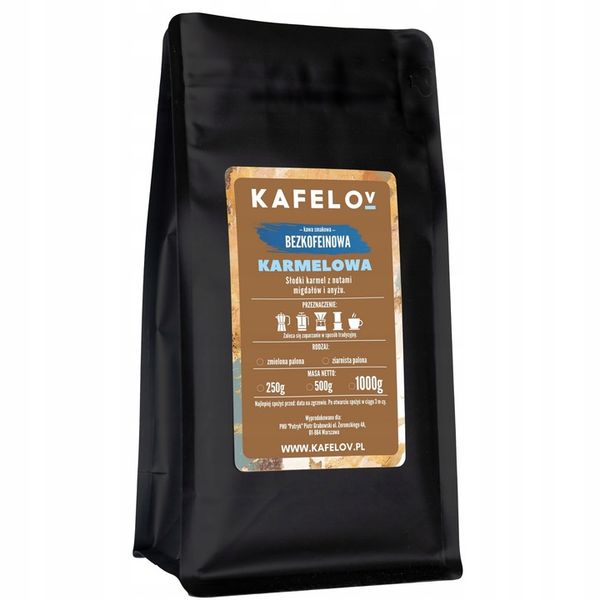 Kawa bezkofeinowa mielona 250 g KARMELOWA arabika zdjęcie 3