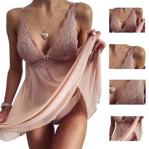 KOSZULKA NOCNA SEXY KOMPLET BIELIZNA EROTYCZNA SEKSOWNA HALKA STRINGI L/XL na Arena.pl