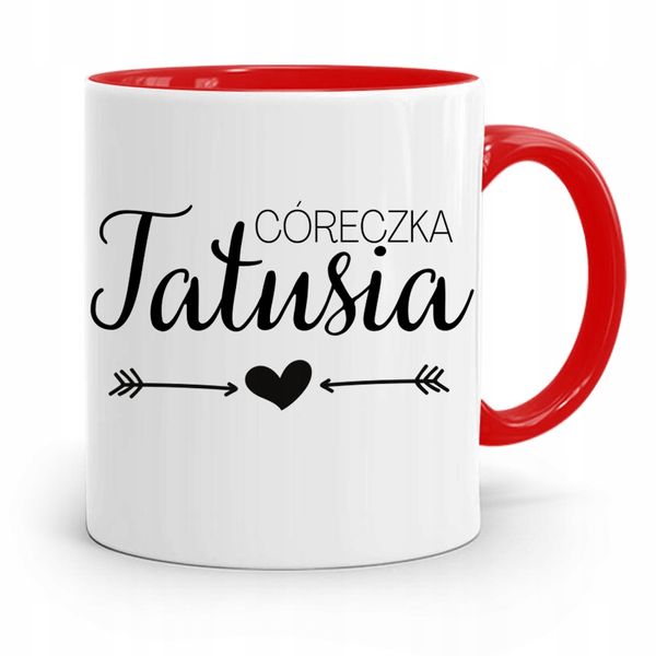 Kubek Czerwony Dzień Dziecka Córeczka Tatusia Z Nadrukiem Ze Zdjęciem zdjęcie 1