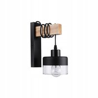 2 x Kinkiet ścienny wiszący E27 lampa DREWNO wewnętrzna ścienna LED szklany