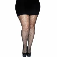 leg avenue rajstopy kabaretki plus size z tylnym szwem czarne