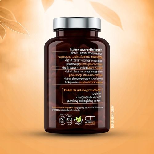 BERBERYNA + KURKUMINA 600 MG GLUKOZA CUKIER TRAWIENIE WĄTROBA 90 DNI WEGE na Arena.pl