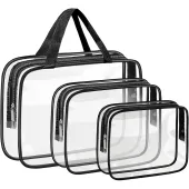 ZESTAW KOSMETYCZKA 3 SZTUKI DAMSKA MĘSKA PODRÓŻNA TURYSTYCZNA PRZEŹROCZYSTA