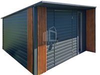 Schowek domek ogrodowy PREMIUM 3x3 drzwi okno dekor z lameli dach ID1022