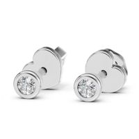 kolczyki z białego złota 585 z diamentem (brylantem) 0,09 ct lab