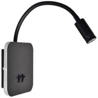 Kinkiet LAMPA ścienna BASE ML6352 Milagro metalowa OPRAWA regulowana LED 10W 4000K z portem USB czarna